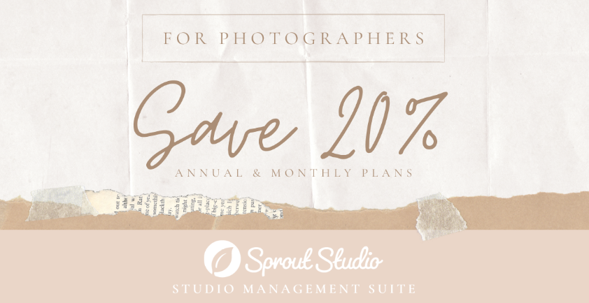 A coupon for a Sprout Studio discount where users can save 20%.