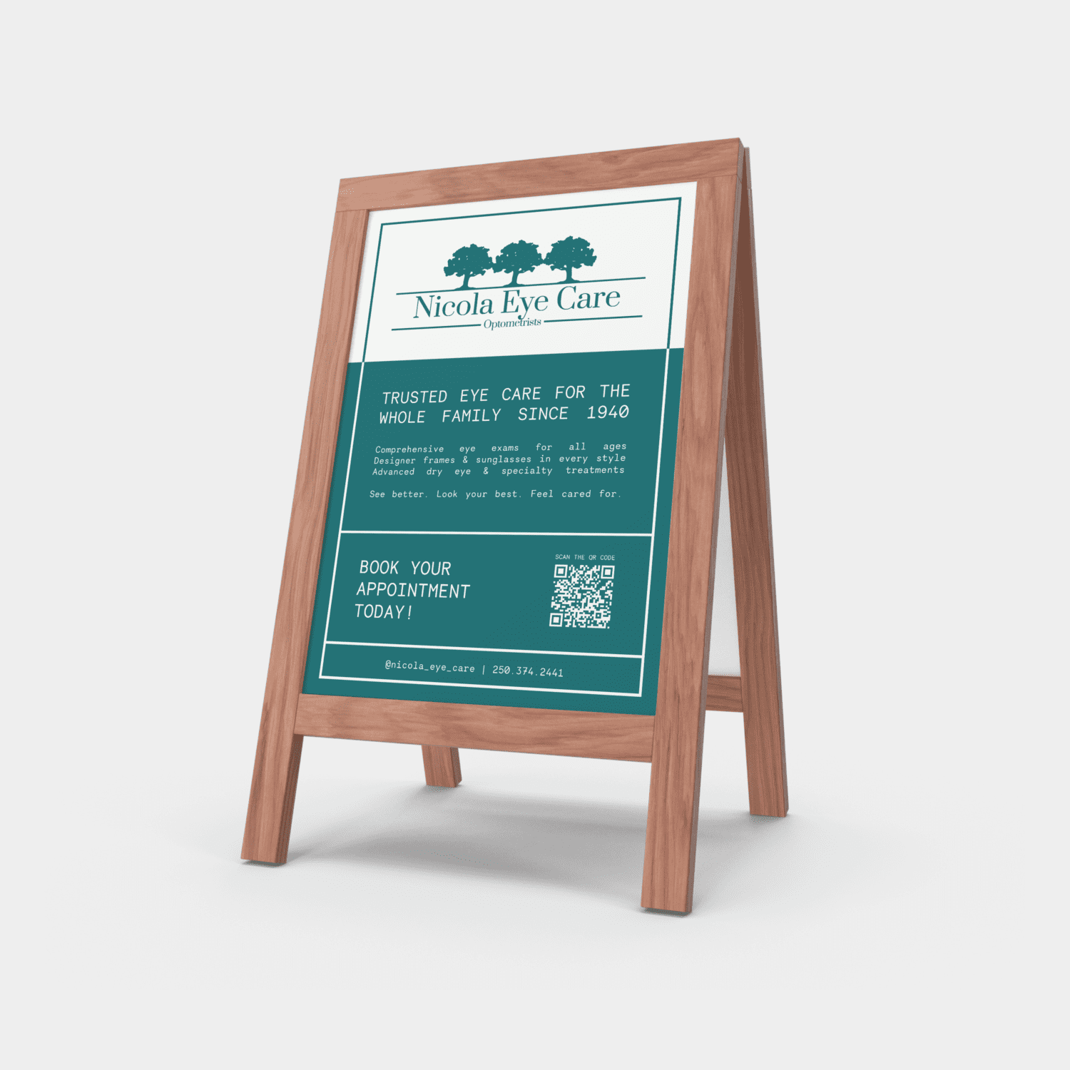Nicola Eye Care Graphic Design done by Pepper