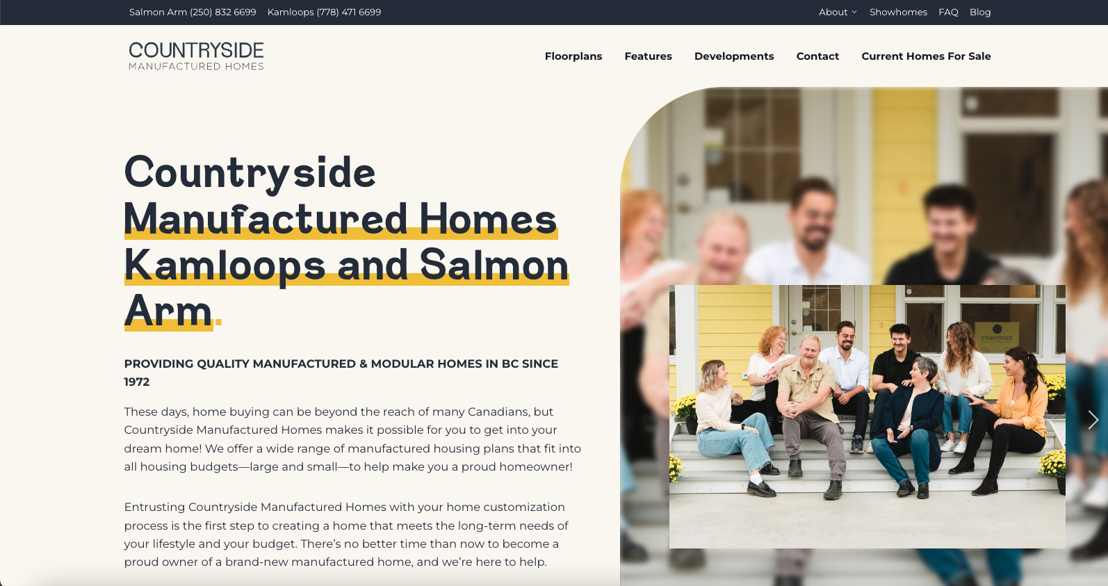 Countryside Manufactured Homes Website Design by Pepper