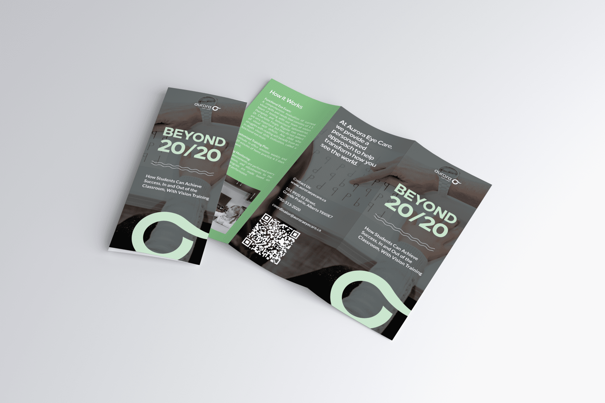 Aurora Eye Care Trifold Brochure designed by Pepper marketing