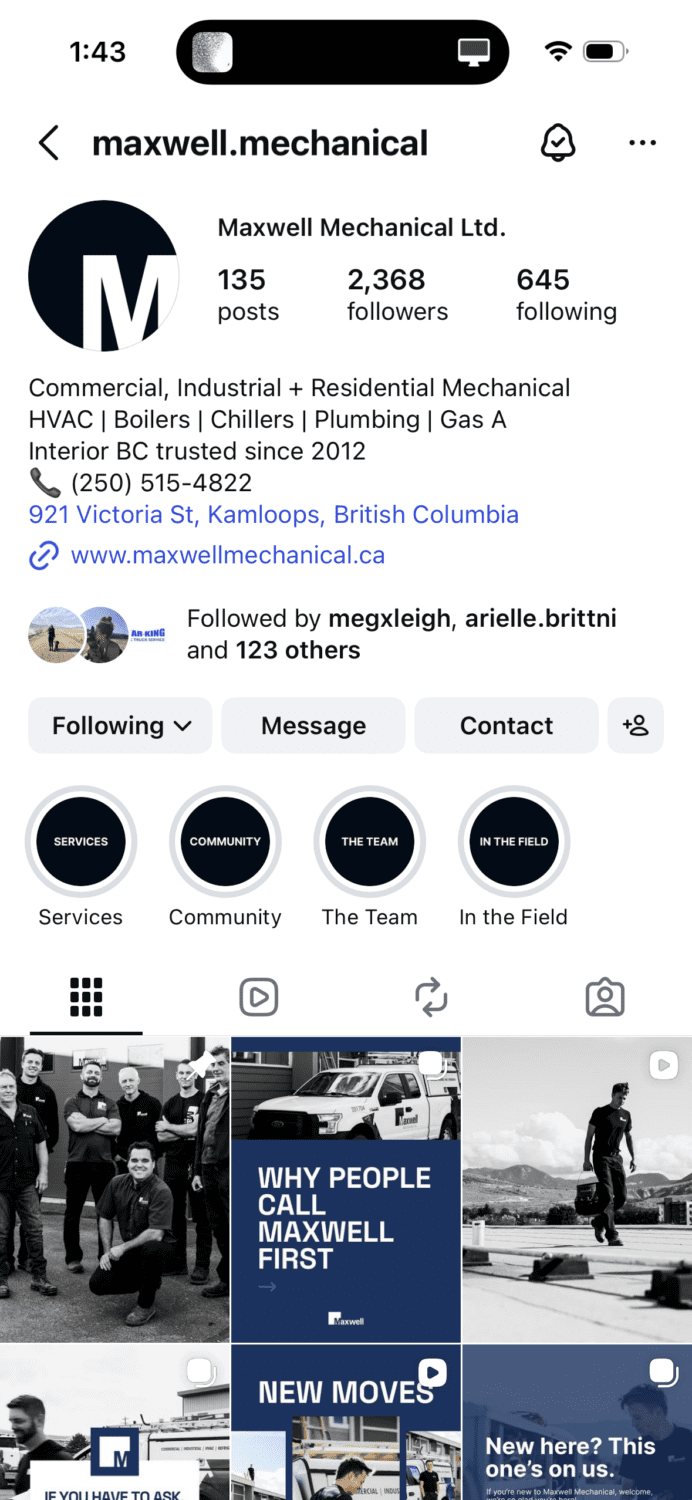 Social Media Content Creation for Maxwell Mechanical by Pepper