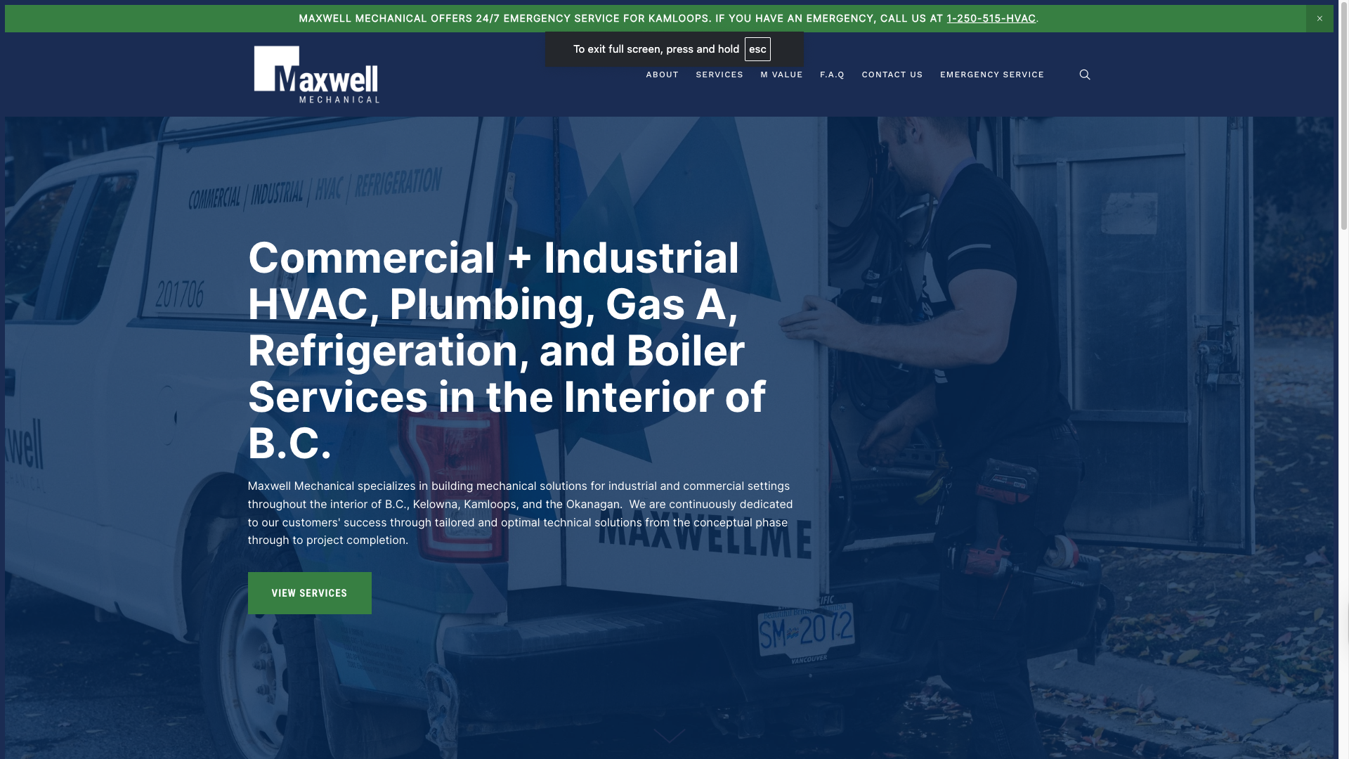 Maxwell Mechanical Website design by Pepper