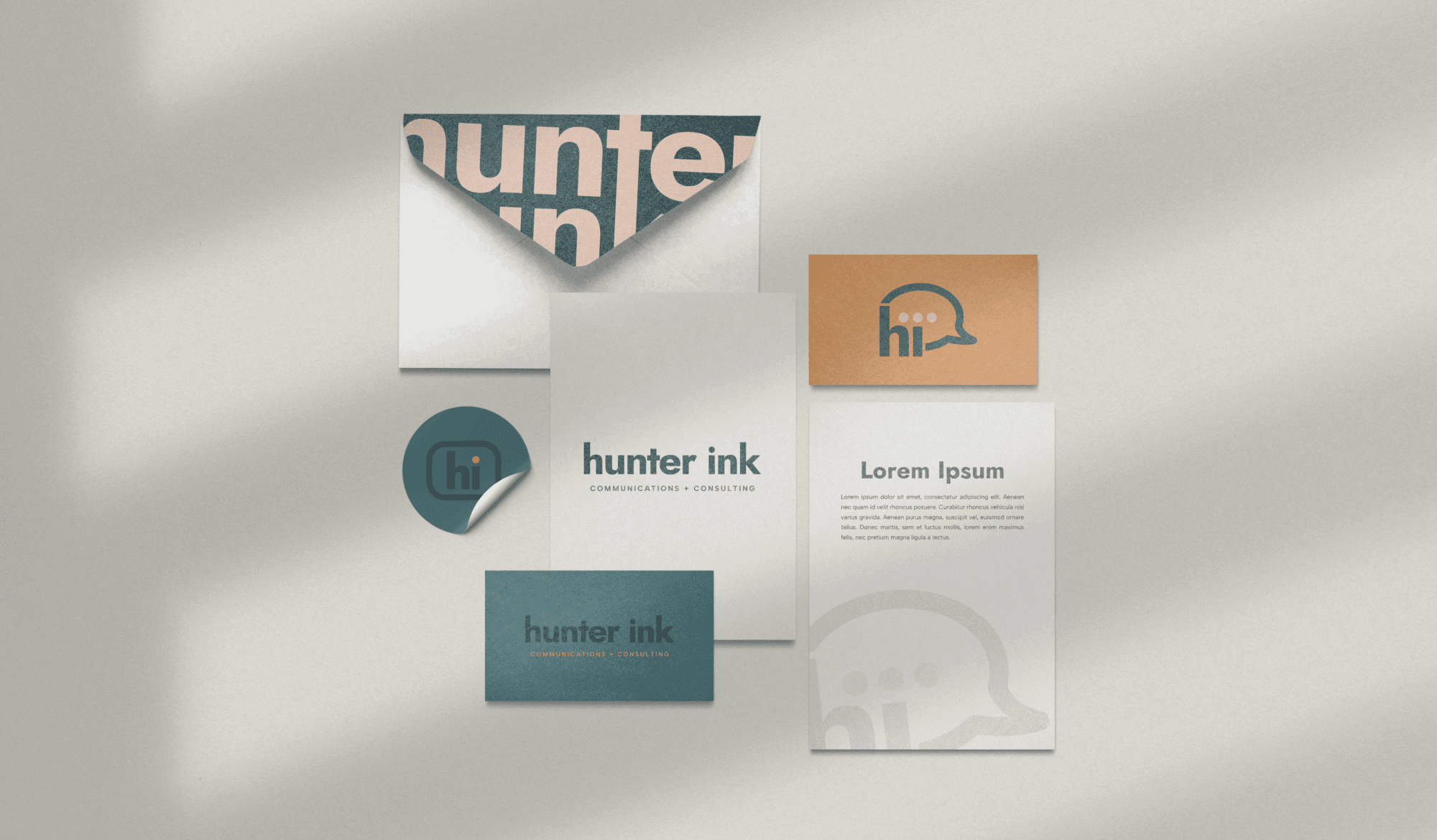 Hunter Ink Visual Identity by Pepper Stationary Mockup