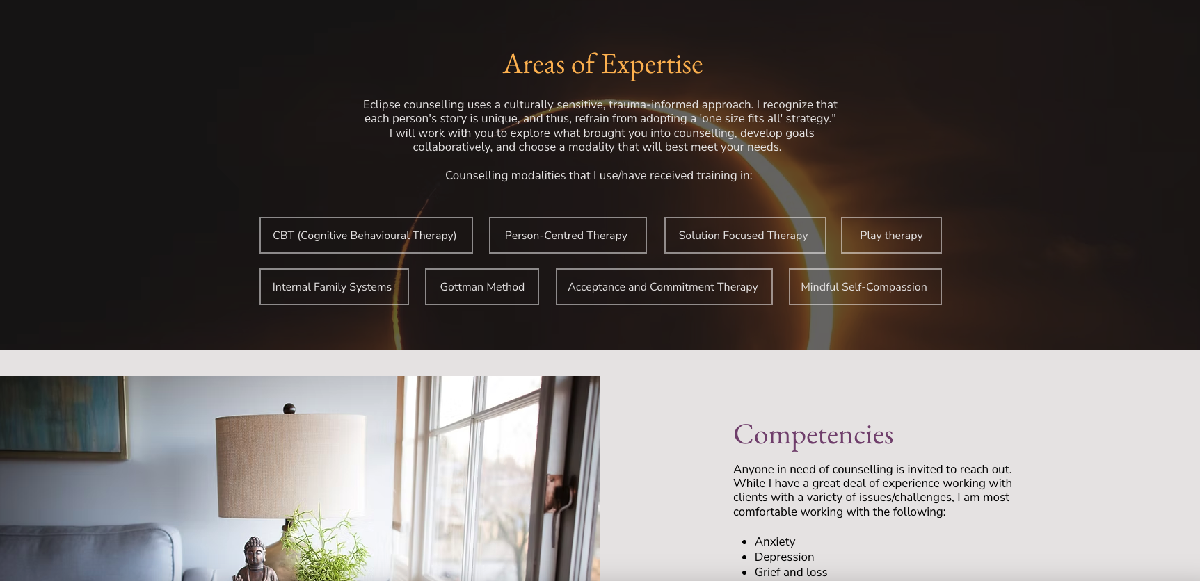 Accessible counselling website layout focused on clarity and trust