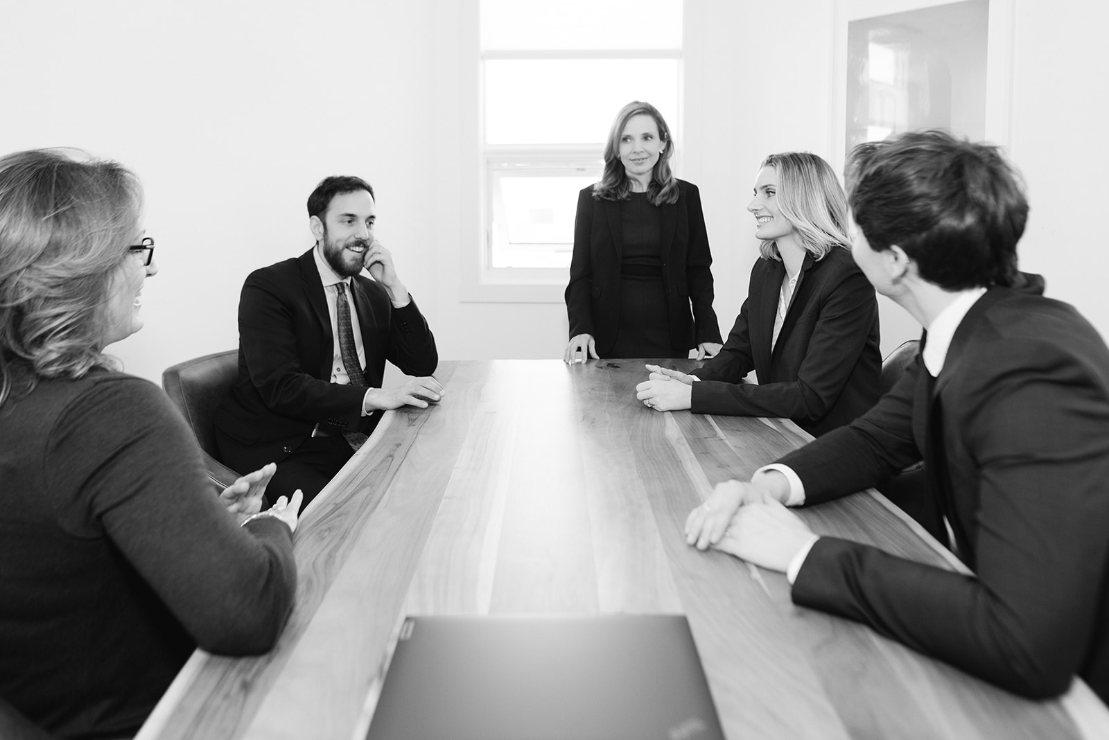 GoodWin Law legal team member in a bright, professional workspace