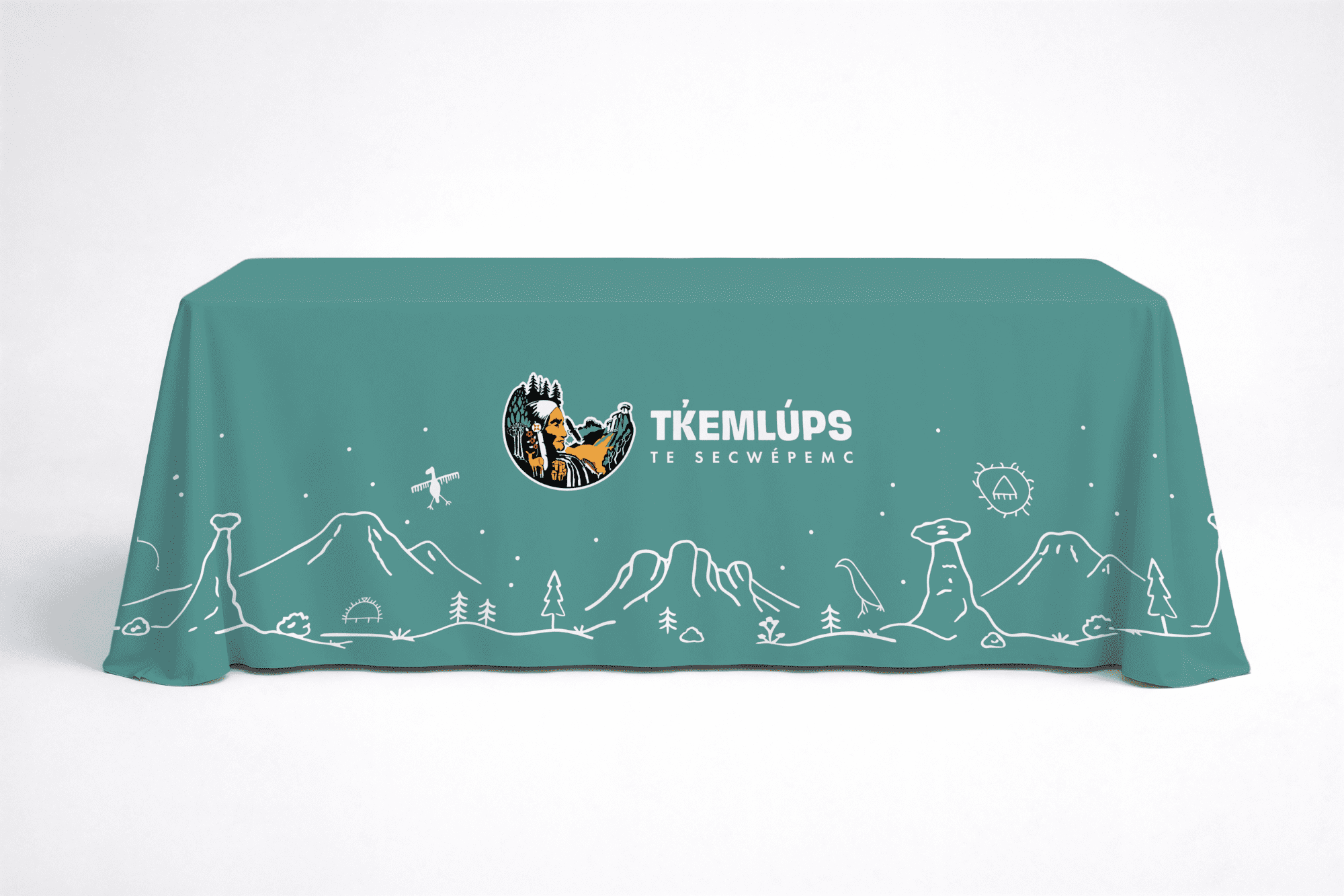 Graphic Design Table Cloth for Tk̓emlúps te Secwépemc