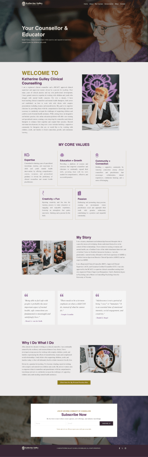 Katherine Gulley Clinical Counselling Website Development by Pepper